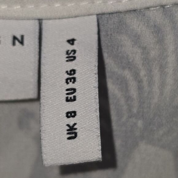 ASOS Design button front shirt Zebra Size 4 Black White - Picture 5 of 5